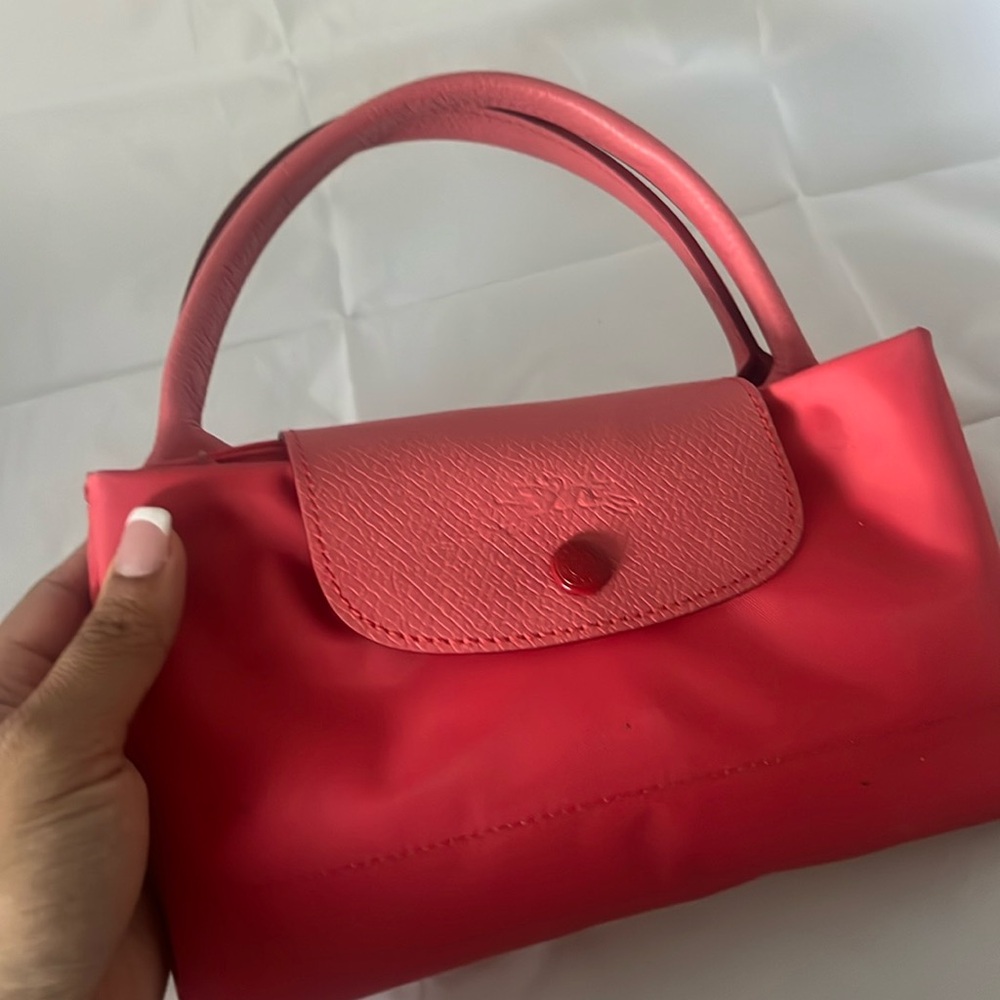 Longchamp pliage medium blush color wear twice